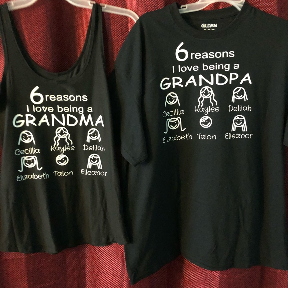 Made 2 Order Graphic Tees for Grandma and Grandpa